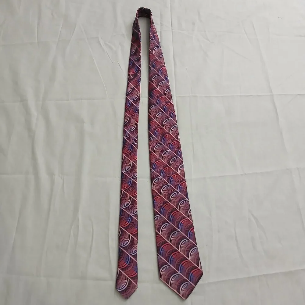 Vintage Christian‎ Dior Signature Necktie Blue Pink and Purple 100% Silk
